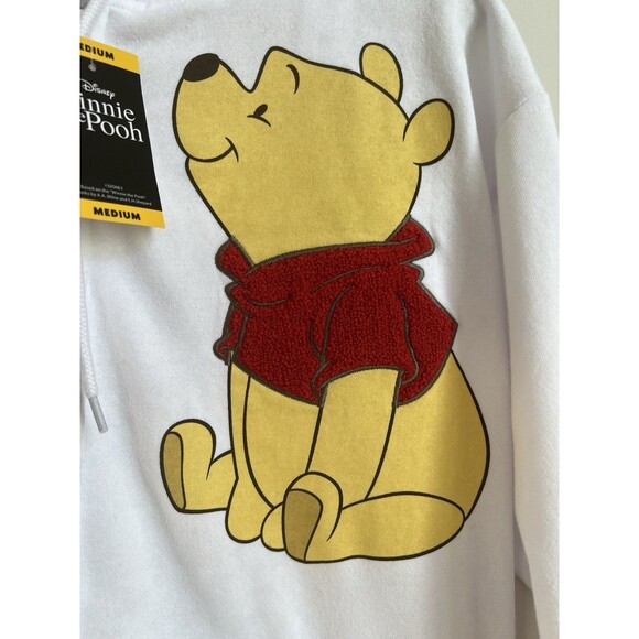 NWT DISNEY Winnie The Pooh Women's Full Zip Sweatshirt Hoodie White Size M - Picture 13 of 13